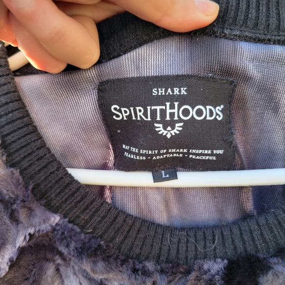Spirit hoods "shark" faux fur sweater size L. Lightly worn. Good condition. - Picture 2 of 3